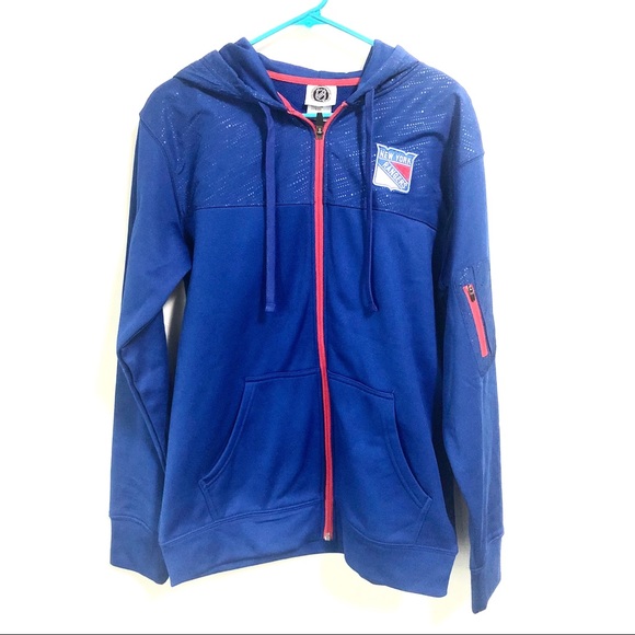 NHL New York Rangers Blue Fleece Hoodie - Picture 1 of 7
